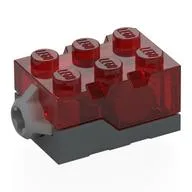 Light Brick 2 x 3 x 1 1/3 with Dark Bluish Gray Base [Red LED], Trans-Red