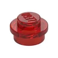Plate Round 1 x 1 with Solid Stud, Trans-Red