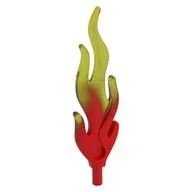 Wave / Flame Rounded Large with Marbled Trans-Yellow Pattern, Trans-Red