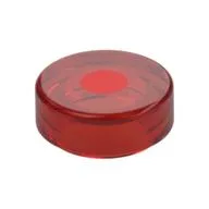 Tile Round 1 x 1 with Red Dot Print, Trans-Red