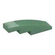 Brick Curved 4 x 1 No Studs [Stud Holder with Symmetric Ridges], Sand Green