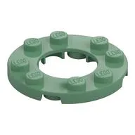 Plate Round 4 x 4 with 2 x 2 Round Opening, Sand Green