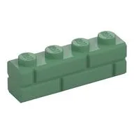 Brick Special 1 x 4 with Masonry Brick Profile, Sand Green