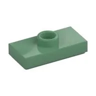 Plate Special 1 x 2 with 1 Stud with Groove and Inside Stud Holder (Jumper), Sand Green