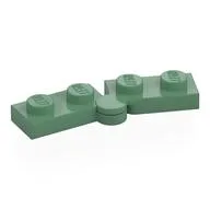 Hinge Plate 1 x 4 Swivel Top / Base - Hollow Clip [Complete Assembly], Sand Green