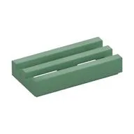 Tile Special 1 x 2 Grille with Bottom Groove, Sand Green