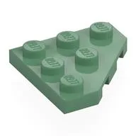 Wedge Plate 3 x 3 Cut Corner, Sand Green