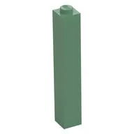 Brick 1 x 1 x 5 with Solid Stud, Sand Green