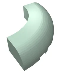 Brick Round Corner 5 x 5 x 1 Curved, Bottom Cut Outs, No Studs, 7 Bottom Tubes, Sand Green