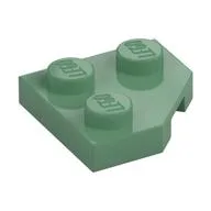 Wedge Plate 2 x 2 Cut Corner, Sand Green