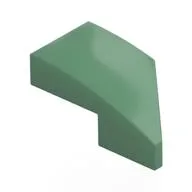 Brick Wedged, Curved 2 x 1 with Stud Notch Left, Sand Green