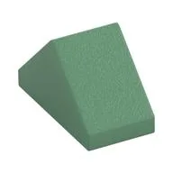 Brick Sloped 45° 2 x 1 Double with Inside Stud Holder, Sand Green