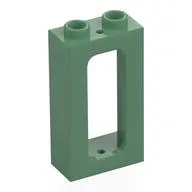 Window 1 x 2 x 3 Train with Inside Stud Holder, Sand Green