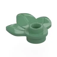 Plant, Plate 1 x 1 Round with 3 Leaves, Sand Green