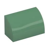 Brick Curved 1 x 2 x 1 No Studs, Sand Green