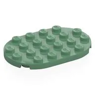 Plate Round 4 x 6, Sand Green