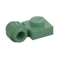 Plate Special 1 x 1 with Clip Light, Bar Hole [Thick Ring], Sand Green