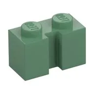 Brick Special 1 x 2 with Groove, Sand Green