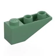 Brick Sloped Inverted 33° 3 x 1 with Internal Stopper and No Front Stud Connection, Sand Green