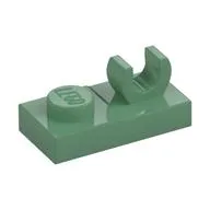 Plate Special 1 x 2, Top Clip [Open O], Sand Green