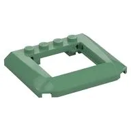 Brick Wedged, Curved Triple 4 x 4 x 2/3 with 4 Studs, 4 x 3 Cutout, Sand Green