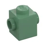 Brick Special 1 x 1 with Studs on 2 Sides, Sand Green