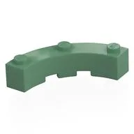 Brick Round Corner 4 x 4 Macaroni Wide with 3 Studs, Sand Green