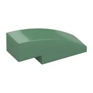 Brick Curved 3 x 1 No Studs, Sand Green