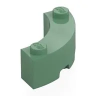 Brick Round Corner 3 x 3 Macaroni with 2 Studs, Sand Green
