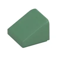 Brick Sloped 30° 1 x 1 x 2/3 (Cheese Slope), Sand Green