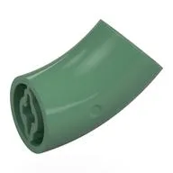 Brick Round 2 x 2 D. Tube with 45° Elbow and Axle Holes (Crossholes) at Each End [LONG], Sand Green