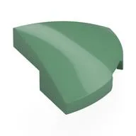 Brick Round Corner, Curved 2 x 2 x 2/3 Quarter Circle With 1 x 1 Bottom Cutout, Sand Green