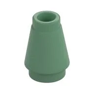 Cone 1 x 1 [Top Groove], Sand Green