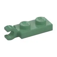 Plate Special 1 x 2 with Clip Horizontal on End, Sand Green