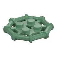Plate Special 2 x 2 with Bar Frame Octagonal, Reinforced, Completely Round Studs, Sand Green