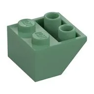 Brick Sloped Inverted 45° 2 x 2 [Round Hollow Bottom Pin, Bar-sized Stud Holes], Sand Green