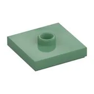 Plate Special 2 x 2 with Groove and Center Stud (Jumper), Sand Green