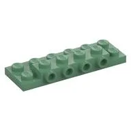 Plate Special 2 x 6 x 2/3 with 4 Studs on Side, 1 Support Wall on Bottom, Sand Green