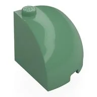 Brick Round Corner 3 x 3 x 2 Dome Top with Red Triangle Print, Sand Green