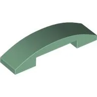 Brick Curved 4 x 1 Double, No Studs, Sand Green