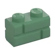 Brick Special 1 x 2 with Masonry Brick Profile, Sand Green