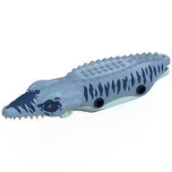 Animal Body Part, Dinosaur, Mosasaurus Body with Dark Blue Markings, Light Aqua Belly Print, Sand Blue