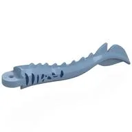 Animal Body Part, Dinosaur, Mosasaurus Tail with Dark Blue Markings Print, Sand Blue