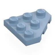 Wedge Plate 3 x 3 Cut Corner, Sand Blue