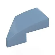 Brick Wedged, Curved 2 x 1 with Stud Notch Right, Sand Blue