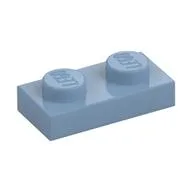 Plate 1 x 2, Sand Blue