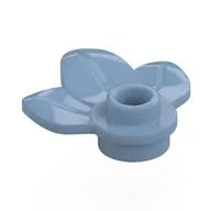 Plant, Plate 1 x 1 Round with 3 Leaves, Sand Blue