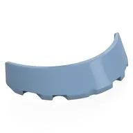 Windscreen 3 x 6 x 1 Curved with Rectangular Stud Holder in Bottom, Sand Blue