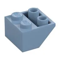 Brick Sloped Inverted 45° 2 x 2 [Ovoid Bottom Pin, Bar-sized Stud Holes], Sand Blue