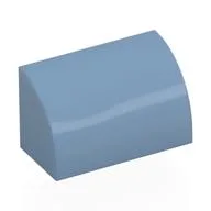 Brick Curved 1 x 2 x 1 No Studs, Sand Blue
